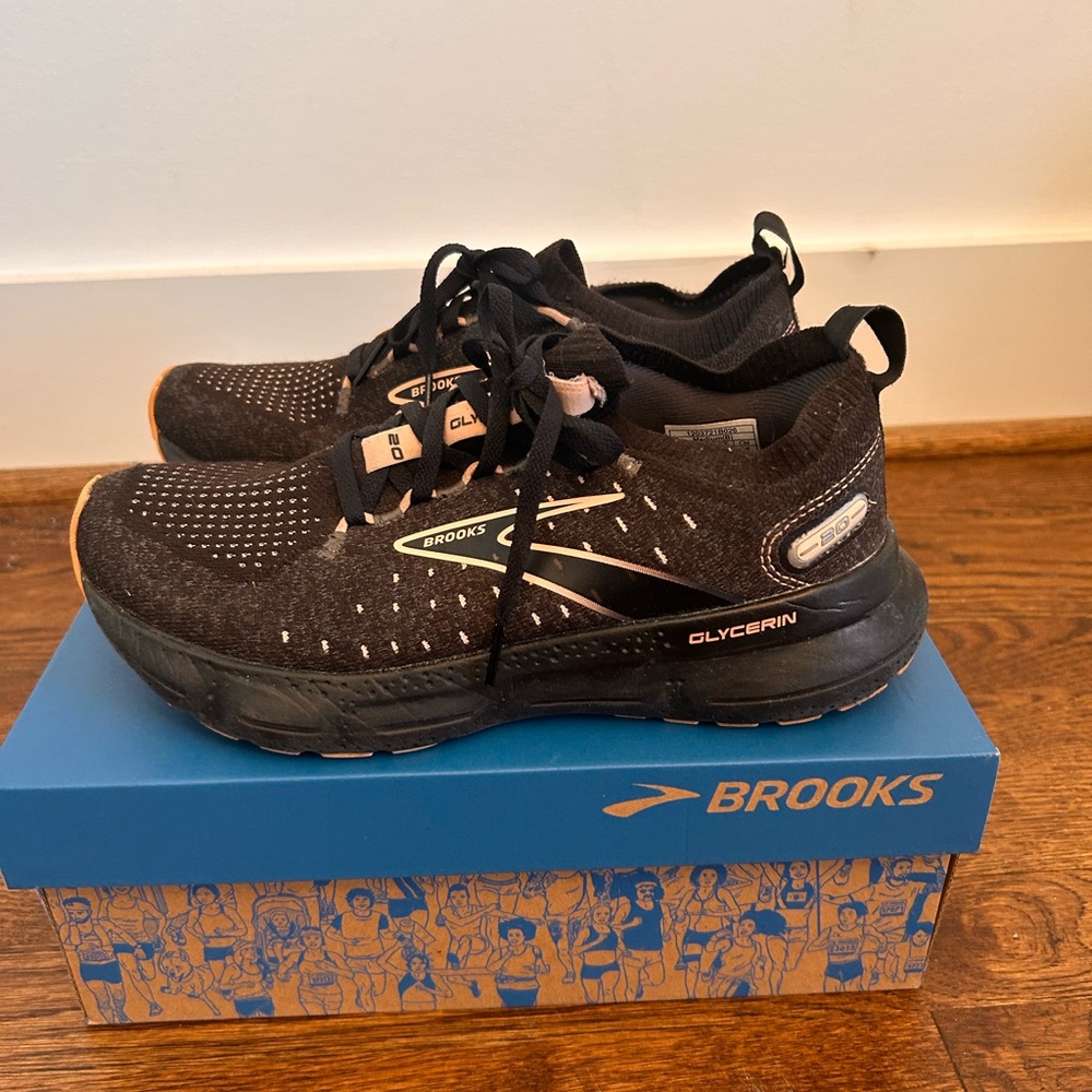 Brooks Black and White Athletic Shoes